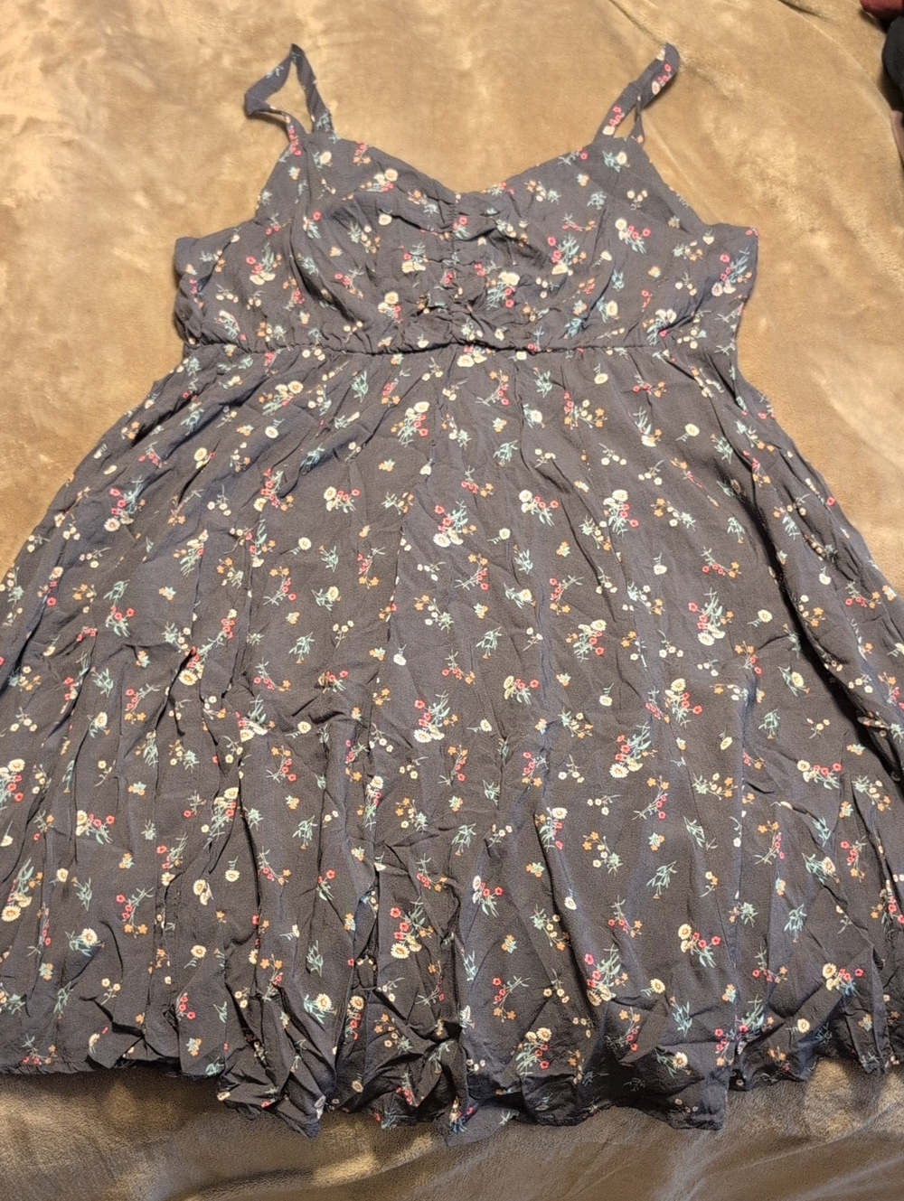 torrid Dark Gray Floral Spaghetti Strap Dress Size 00